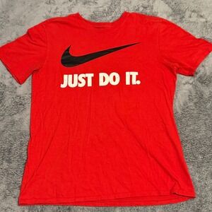 Nike Red Just‎ Do It Athletic Cut T Shirt Tee Men's Size Medium